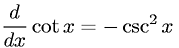 Derivative of Cotangent