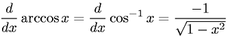 Derivative of Inverse Cosine (Arccosine)