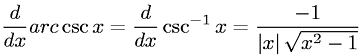 Derivative of Inverse Cosecant (Arccosecant)