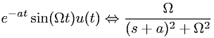 Laplace transform involving the unit step function, sine, and an exponential
