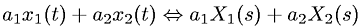 Laplace transform linearity property