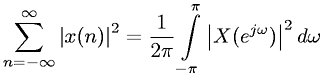 Discrete-Time Fourier transform - Parseval's Theorem