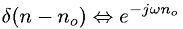 Discrete-Time Fourier transform of shifted delta