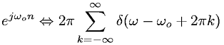 Discrete-Time Fourier transform of complex exponential