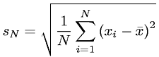 Sample Variance (Biased) - Definition with LaTeX, MathType and MathCad