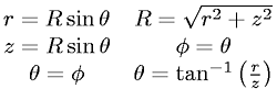 Cylindrical to Spherical Coordinates (3-D)