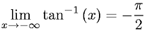 Limit of Arctangent X as X Approaches Negative Infinity