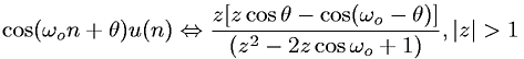 Z-transform involving the unit step function and cosine
